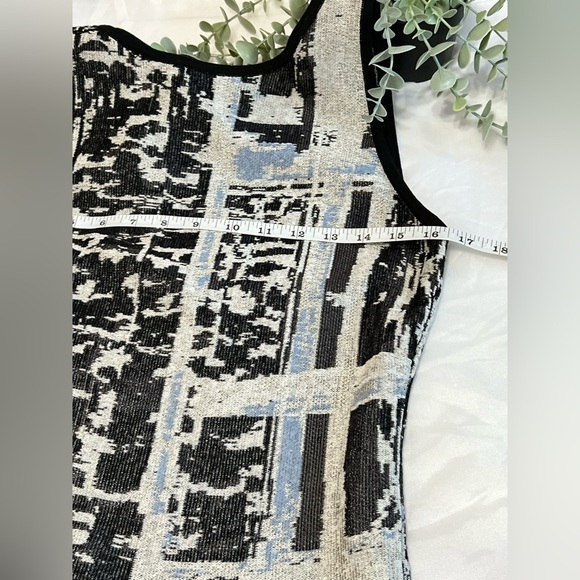 Nic+Zoe Womens Sweater Dress Multicolor Abstract Knit Shift Sleeveless Midi L - Picture 9 of 10